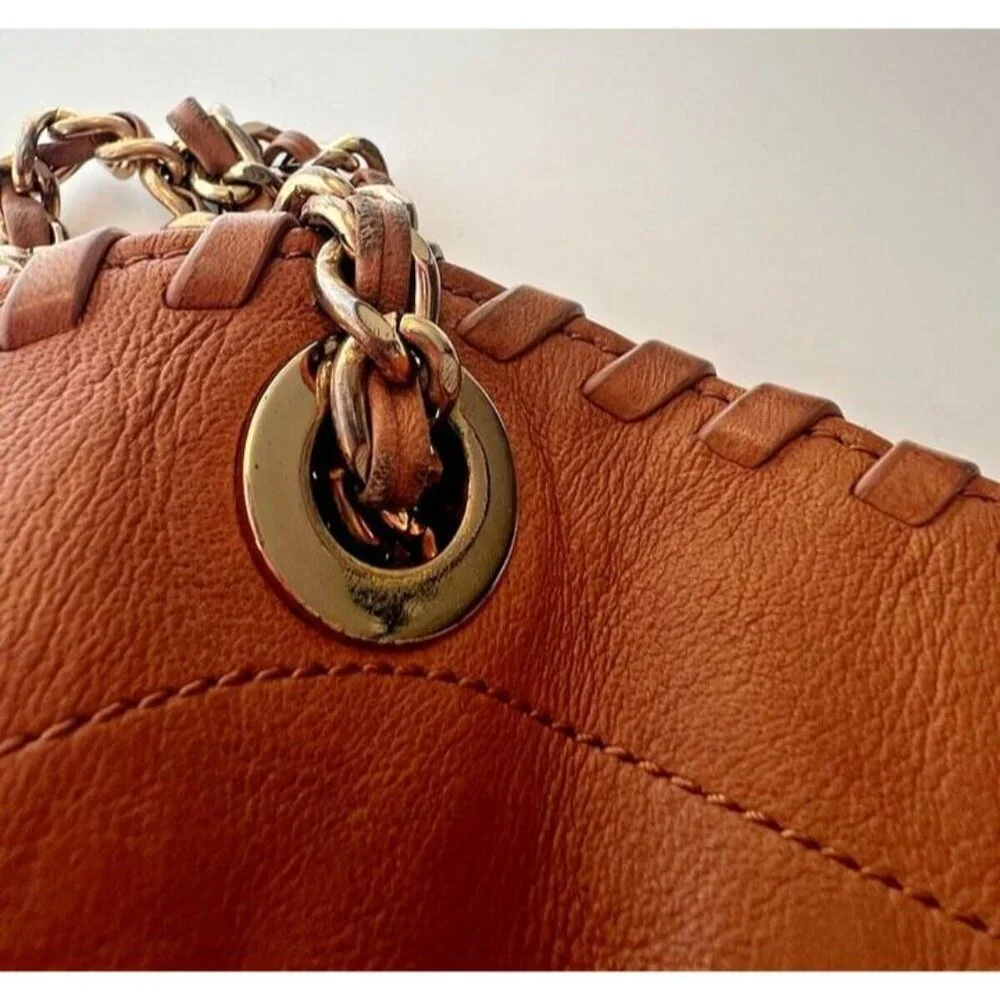 Designer Tory Burch Marion Brown‎ Leather Slouchy Boho Western Classic Purse